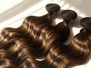 High quality human hair extensions in beautiful wavy brown. Explore best hair extension brands for real hair volume.